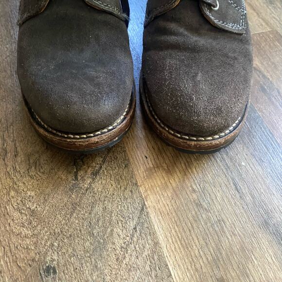 Frye Boots Sabrina Charcoal Suede Lace Up Block Heel Heeled Combat Bootie - Picture 7 of 11